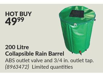 Princess Auto 200 litre collapsible rain barrel offer