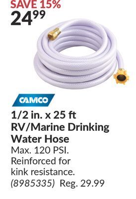 Princess Auto 1/2 in. x 25 ft rv/marine drinking water hose offer