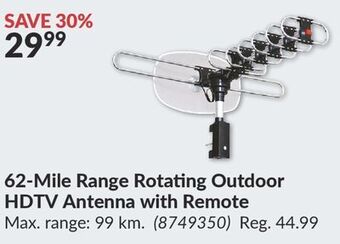 Princess Auto 62-mile range rotating outdoor hdtv antenna with remote offer