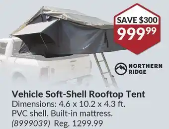 Princess Auto Vehicle soft-shell rooftop tent offer