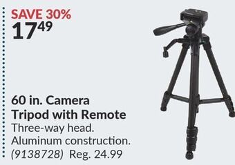 Princess Auto 60 in. camera tripod offer