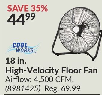 Princess Auto 18 in. high-velocity floor fan offer