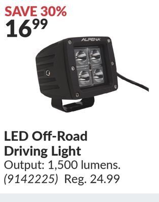 Princess Auto Led off-road driving light offer