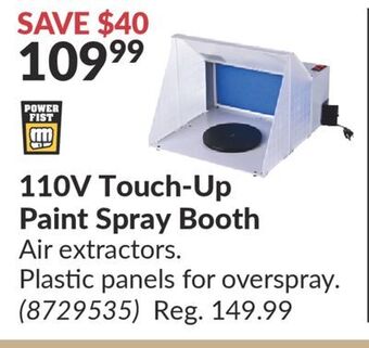 Princess Auto 110v touch-up paint spray booth offer