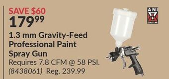 Princess Auto 1.3 mm gravity-feed professional paint spray gun offer