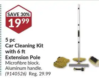 Princess Auto 5 pc car cleaning kit with 6 ft extension pole offer