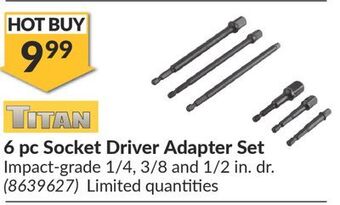 Princess Auto 6 pc socket driver adapter set offer