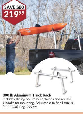Princess Auto 800 lb aluminum truck rack offer