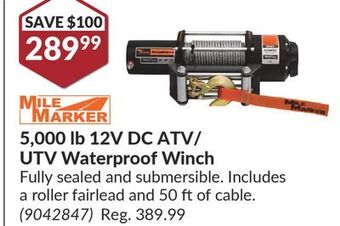 Princess Auto 5,000 lb 12v dc atv/ utv waterproof winch offer