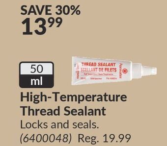 Princess Auto High-temperature thread sealant offer