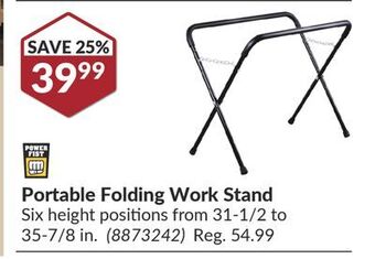 Princess Auto Portable folding work stand offer
