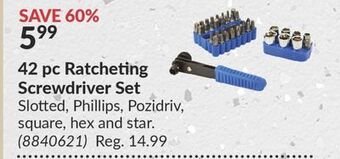 Princess Auto 42 pc ratcheting screwdriver set offer