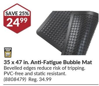 Princess Auto 35 x 47 in. anti-fatigue bubble mat offer