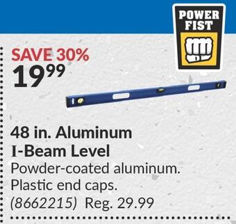 Princess Auto 48 in. aluminum i-beam level offer
