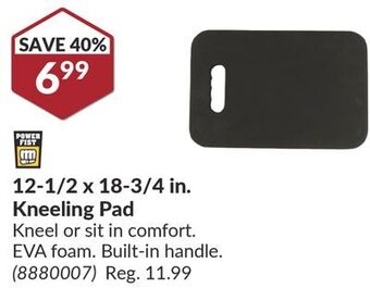 Princess Auto 12-1/2 x 18-3/4 in. kneeling pad offer