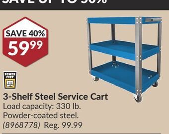 Princess Auto 3-shelf steel service cart offer