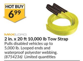 Princess Auto 2 in. x 20 ft 10, 000 lb tow strap offer