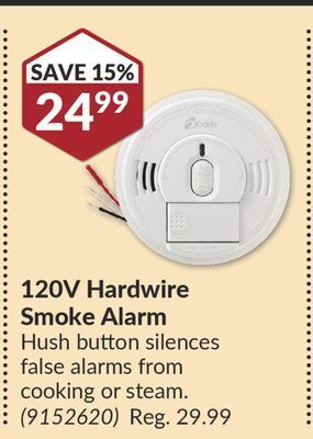 Princess Auto 120v hardwire smoke alarm offer