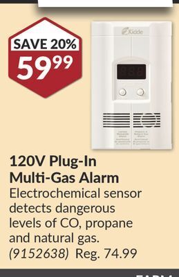 Princess Auto 120v plug-in multi-gas alarm offer