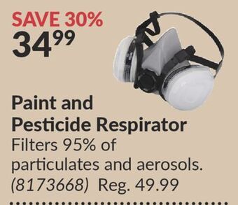 Princess Auto Paint and pesticide respirator offer