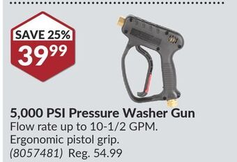 Princess Auto 5, 000 psi pressure washer gun offer