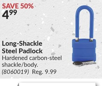 Princess Auto Long-shackle steel padlock offer