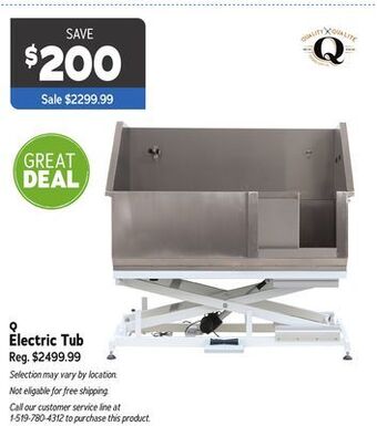 Ren’s Pets Depot Q electric tub offer