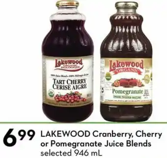 Sobeys Lakewood Cranberry, Cherry or Pomegranate Juice Blends offer