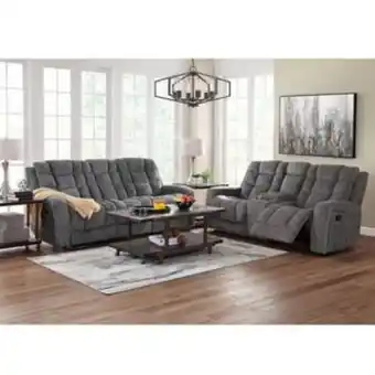Aaron's Brynn reclining sofa and reclining loveseat with console offer
