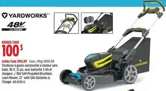 Canadian Tire 96V Self-Propelled Brushless Lawn Mower, 22" with 5Ah Batteries & Charger. 60-0576-6. offer