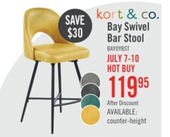 The Brick Bay swivel counter-height stool - yellow offer