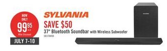 The Brick Sylvania bluetooth soundbar with wireless subwoofer offer