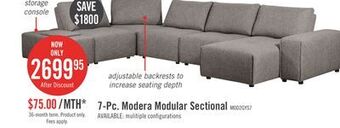 The Brick Modera 7-piece linen-look fabric modular sectional with 1 console - grey offer
