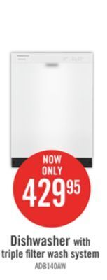 The Brick Amana dishwasher with triple filter wash system - adb1400amw offer