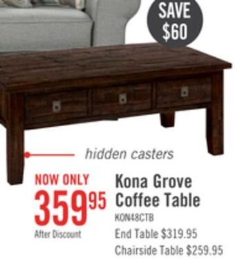 The Brick Kona grove coffee table - dark coffee bean offer