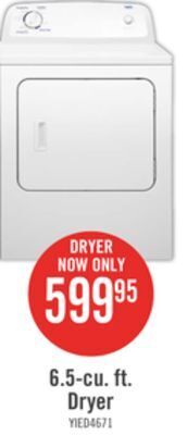 The Brick Inglis 6.5 cu. ft. electric dryer with automatic drying control yied4671ew offer