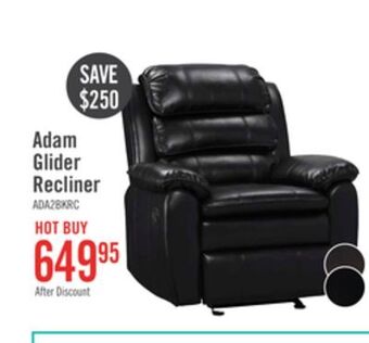 The Brick Adam leather-look fabric glider recliner - black offer