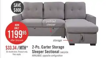 The Brick 2-pc. carter storage sleeper sectional offer