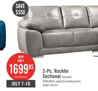 The Brick Rocklin 2-piece leather-look fabric right-facing sectional - grey offer