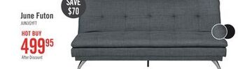The Brick June linen-look fabric futon - grey offer