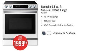 The Brick Samsung bespoke 6.3 cu. ft. slide-in electric range with true convection - ne63bb871112ac offer