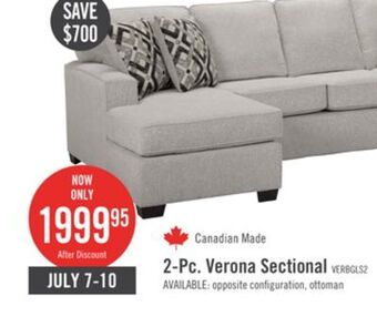 The Brick Verona 2-piece brushed linen-look fabric left-facing sectional - beige offer