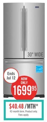 The Brick Maytag 20 cu. ft. french-door refrigerator mfb2055frz offer