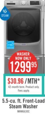The Brick Maytag 5.5 cu. ft. front-load washer with extra power mhw6630hc offer