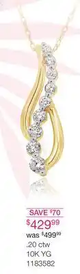 Charm Diamond 10k yellow gold 0.20ctw diamond journey pendant offer