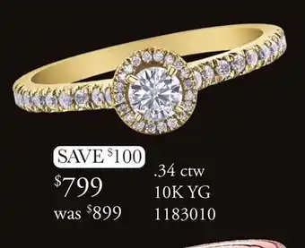 Charm Diamond Glacier fire 10k yellow gold 0.34ctw halo bridal ring offer
