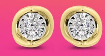 Charm Diamond 10k yellow gold diamond earrings offer