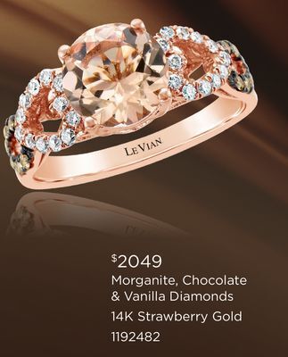 Charm Diamond Le vian 14k strawberry gold peach morganite & 0.32ctw diamond ring offer