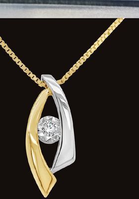 Charm Diamond Glacier fire 10k yellow and white gold canadian diamond pendant offer
