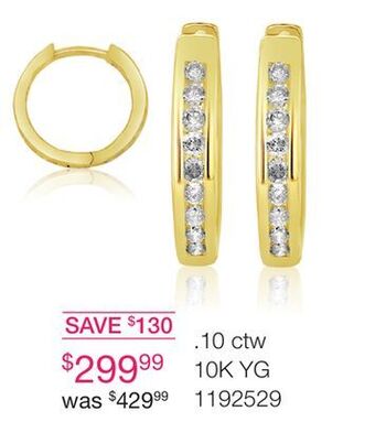 Charm Diamond 10k yellow gold 0.10ctw diamond hoop earrings offer